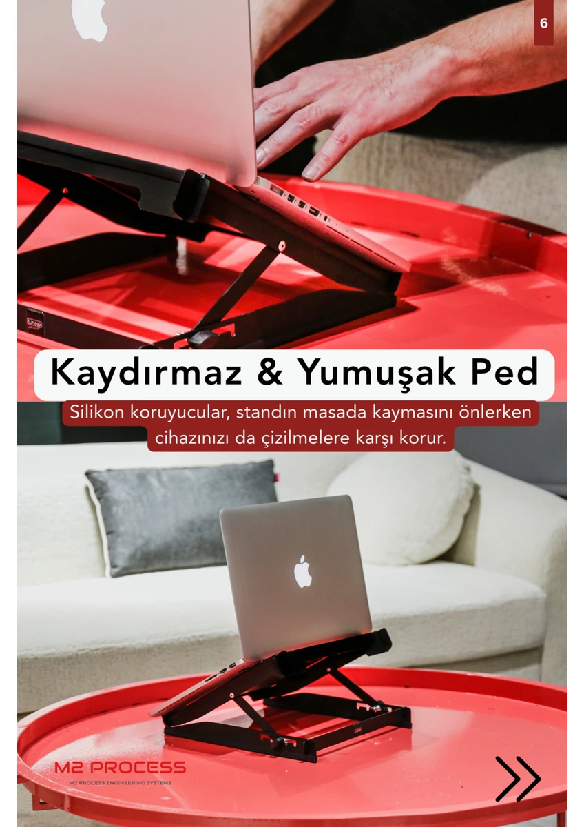 Çelik Laptop Standı Notebook Macbook Yükseltici Tüm Modellerle Uyumlu Altlık 5 Açılı Ayarlanabilir